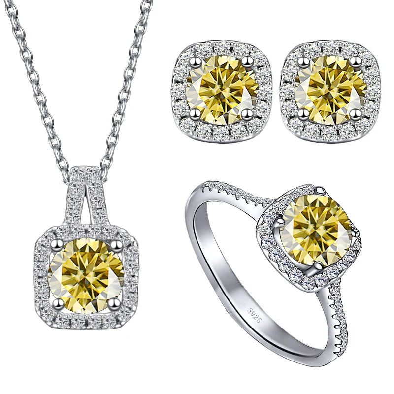 Four Side Stone Bridal Jewelry Set