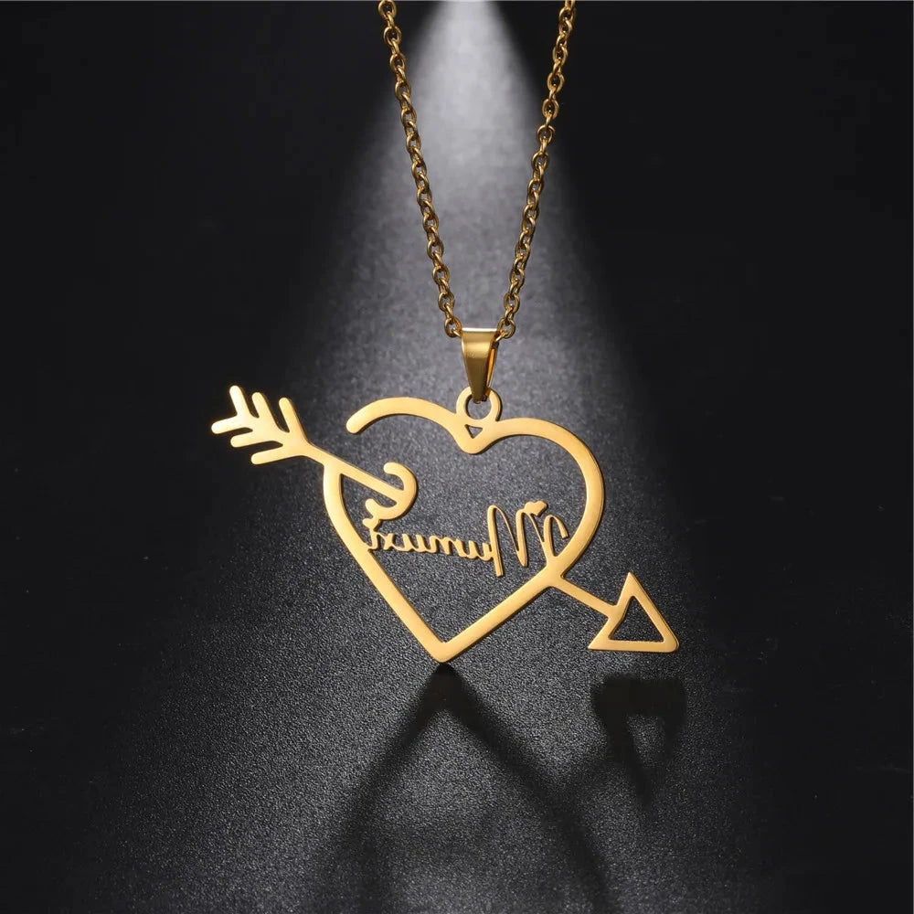 Cupid Heart Single Personalized Necklace