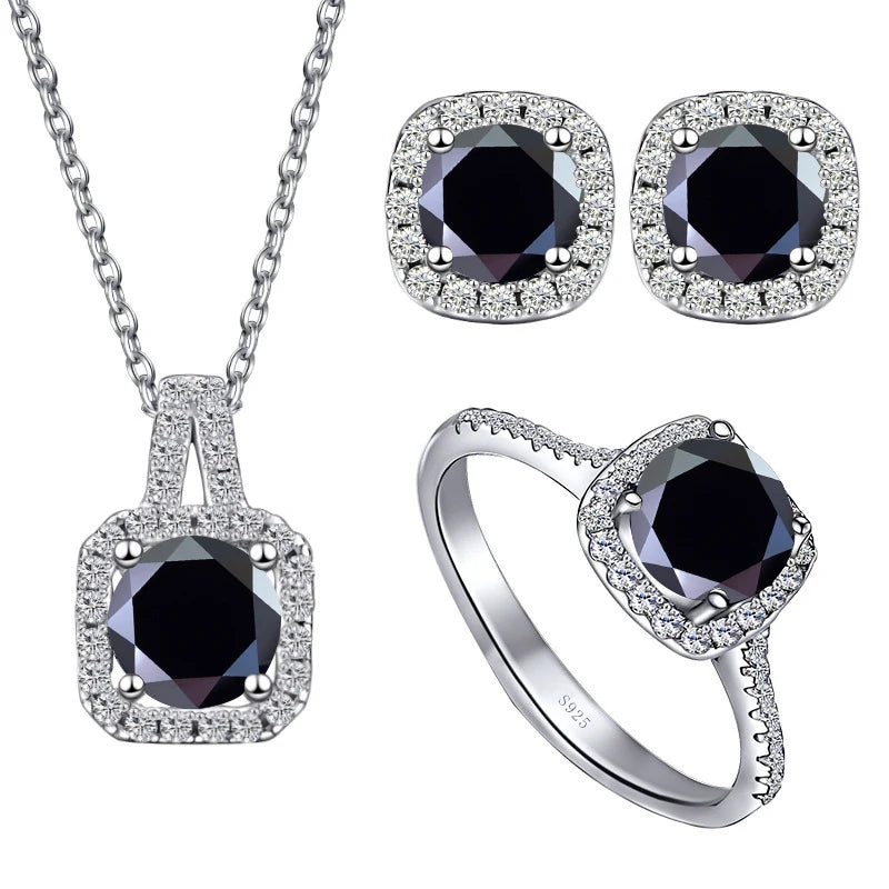 Four Side Stone Bridal Jewelry Set