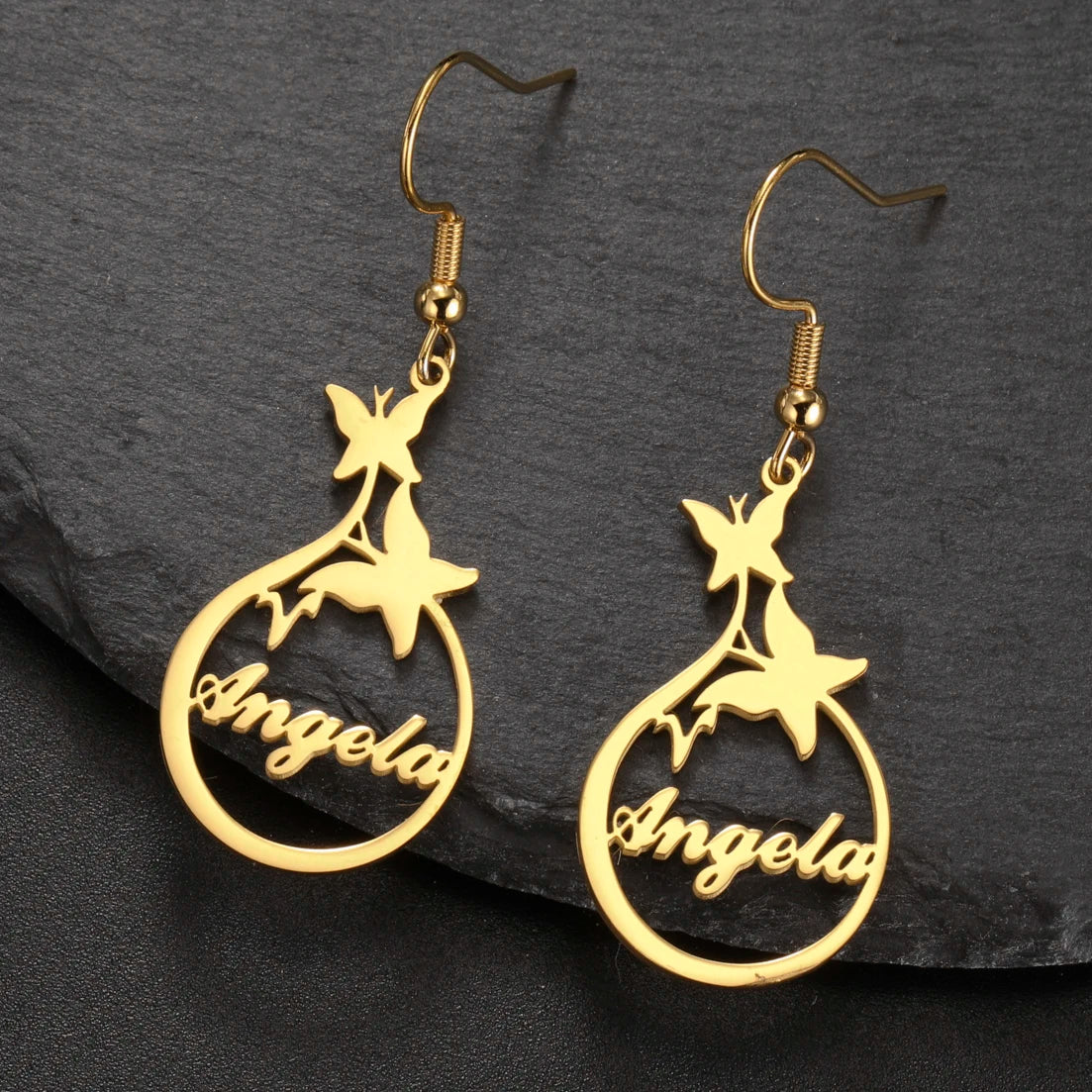 Butterfly Personalized Hoop Earrings