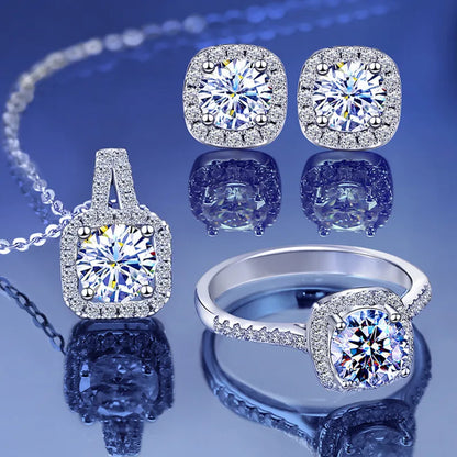 Four Side Stone Bridal Jewelry Set