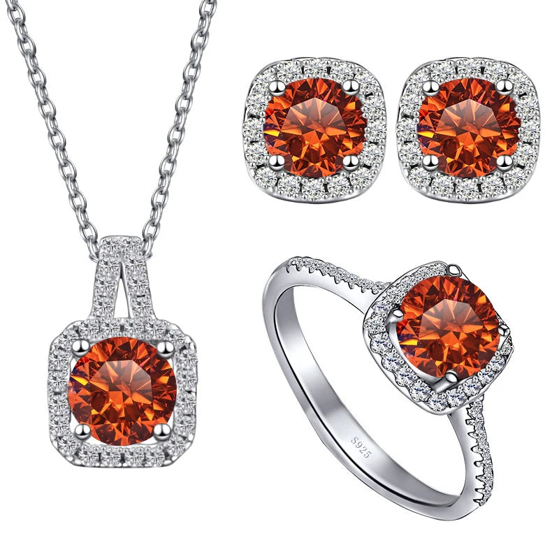 Four Side Stone Bridal Jewelry Set