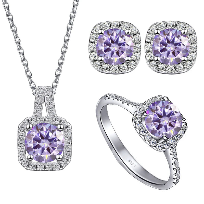 Four Side Stone Bridal Jewelry Set