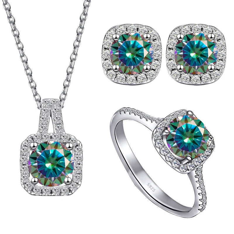 Four Side Stone Bridal Jewelry Set