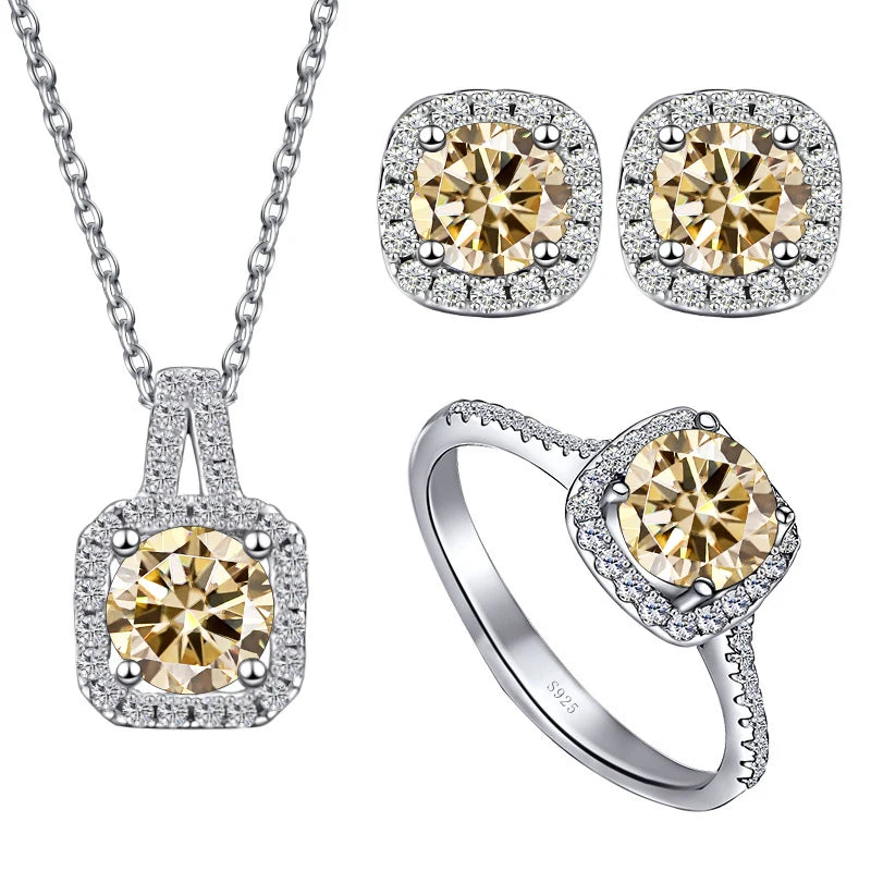 Four Side Stone Bridal Jewelry Set