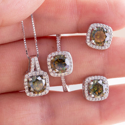 Four Side Stone Bridal Jewelry Set