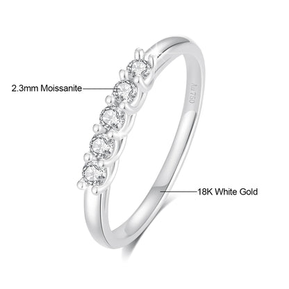 5 Moissanite 18K Gold Engagement Ring