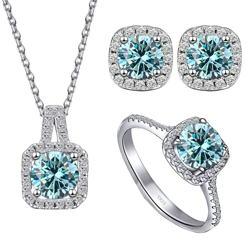 Four Side Stone Bridal Jewelry Set