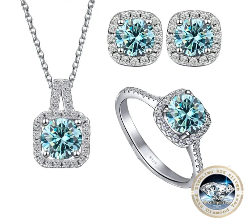 Four Side Stone Bridal Jewelry Set