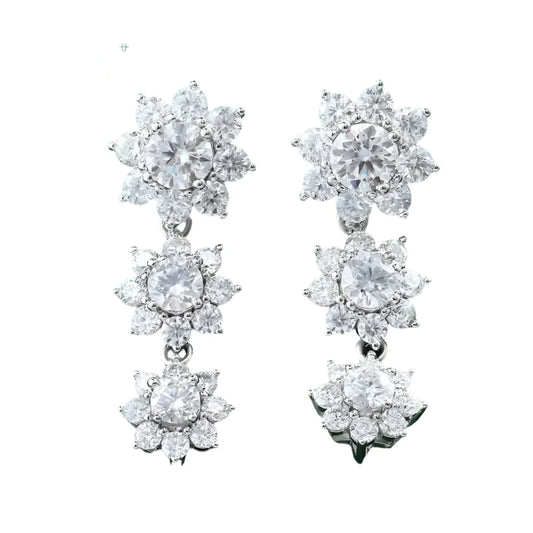 Flower Drop Bridal Earrings