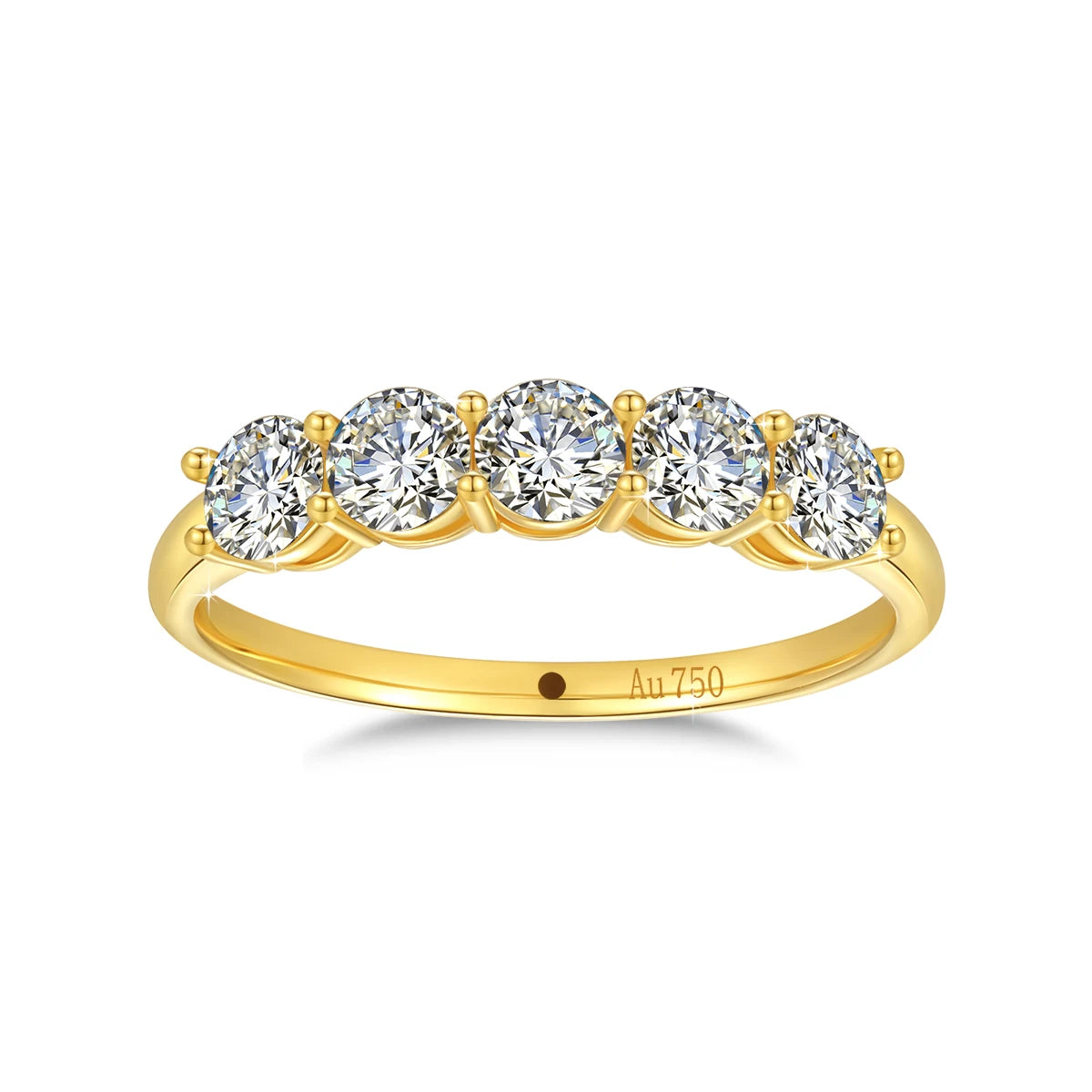 5 Moissanite 18K Gold Engagement Ring