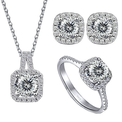 Four Side Stone Bridal Jewelry Set