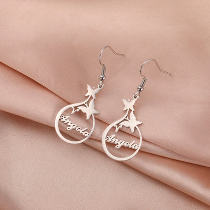 Butterfly Personalized Hoop Earrings