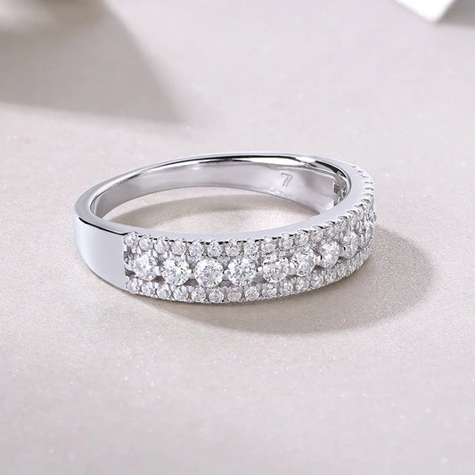 3 Rows Engagement Ring