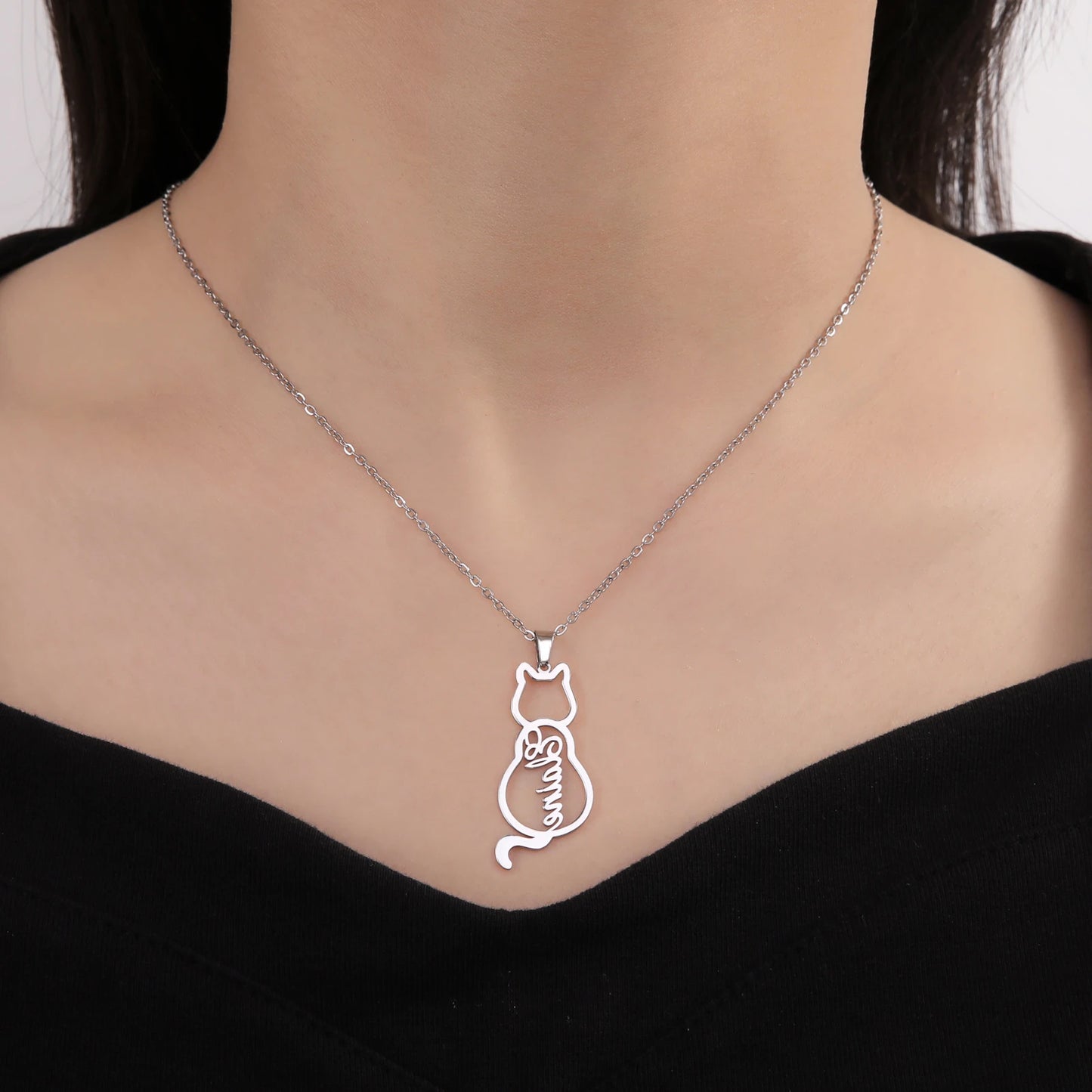 Personalized Cat Name Necklace