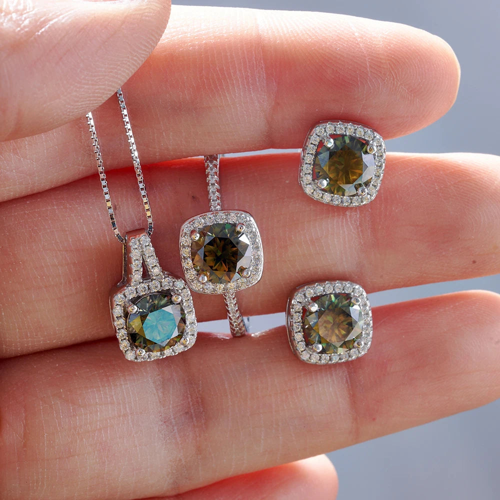 Four Side Stone Bridal Jewelry Set