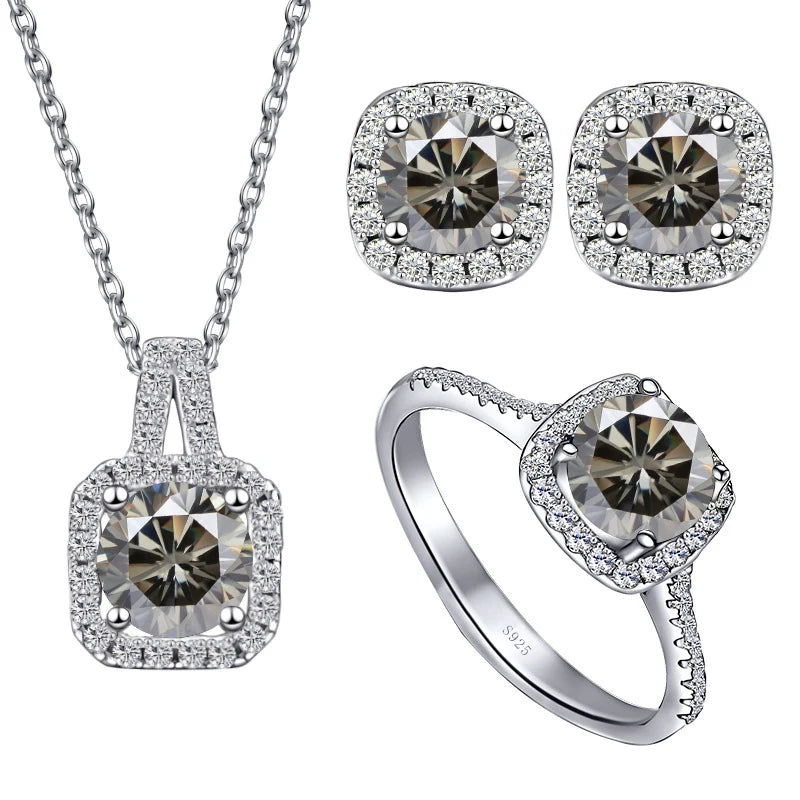 Four Side Stone Bridal Jewelry Set