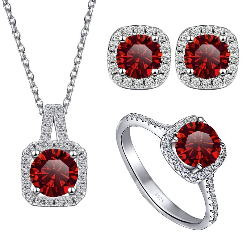 Four Side Stone Bridal Jewelry Set